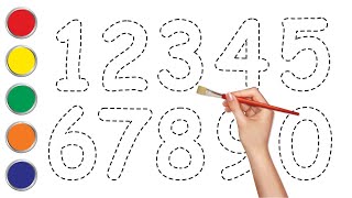 Learn Numbers l Follow the dots and write color numbers with a marker pen l 10 l Write Numbers [upl. by Anaig694]