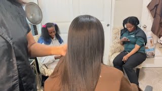 Simply Silky Flat iron on relaxed hair [upl. by Shanleigh898]