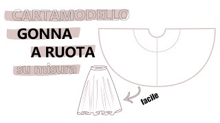 Tutorial CARTAMODELLO GONNA A RUOTA su misura  SARA ARMELLIN [upl. by Oknuj]