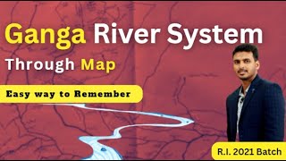 Ganga River System Through Map  Tributaries of Ganga  OPSC Prelims amp Mains  2023 [upl. by Romito]