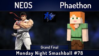 MNS  78  NEOS Ryu vs Phaethon Steve  Grand Final  SSBU Smash Ultimate [upl. by Koziara]