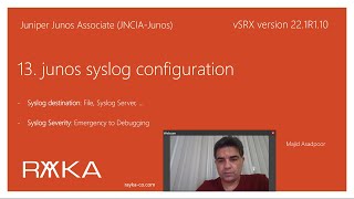 13 junos syslog configuration [upl. by Ikram]