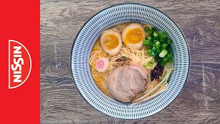 Nissin Raoh King Of Ramen Artificial Tonkotsu Ramen  USA  Instant Noodle Recipe Time  EP 947 [upl. by Terrilyn]