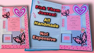 Pink Them Journal all handmade not expensive diy journal [upl. by Naitsihc]