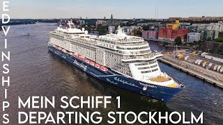 MEIN SCHIFF 1 Departing Stockholm Drone [upl. by Eelahs288]