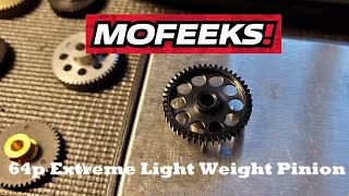 Review Mofeeks Racing Extreme Light Weight 64p Pinion  Pinion shootout [upl. by Elleined]