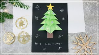 DIY Weihnachtskarte quotTannenbaumquot basteln  Weihnachtsgeschenke aus Papier [upl. by Sato]