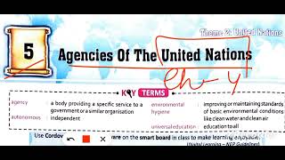 ICSE class 8 civics chapter 5 Agencies of the United Nations [upl. by Gniw320]