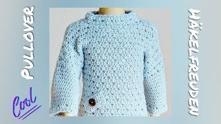 Pullover häkeln 🌟 mit Stehkragen 😍 [upl. by Adnuhsat]