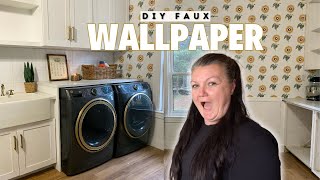 Create your own DIY FAUX WALLPAPER on a budget [upl. by Eciral]