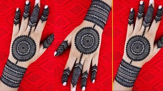 Easy Gol Tikki Mehndi Design For Beginners  Bridal Arabic Flower Mehndi Design  Simple Mehndi [upl. by Zonda]