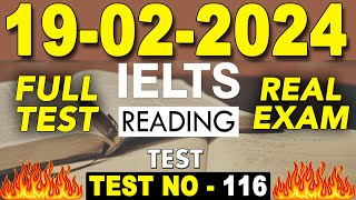 IELTS Reading Test 2024 with Answers  19022024  TEST NO  116 [upl. by Yorel893]