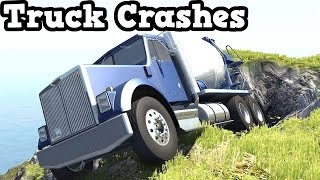 BeamNG Drive 0412  Trucks Falling Off a Cliff [upl. by Hutson285]