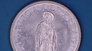 1 Guaraní coin from Paraguay under the microscope minted in 1975 [upl. by Fraase669]