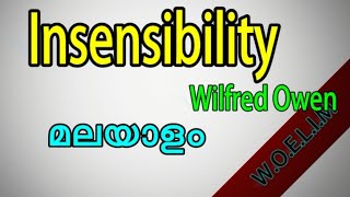 Insensibility in Malayalam Insensibility poem summary in Malayalam [upl. by Radford429]