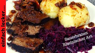 Sauerbraten Rheinischer Art  WunschRezept  Kochen lernen mit Tom [upl. by Alvy]