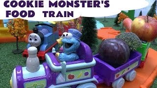 Sesame Street Cookie Monster Food Train With A Healthy Food Song [upl. by Yesrej]