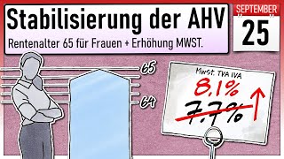 Stabilisierung der AHV AHV 21  Volksabstimmung 25 September 2022 [upl. by Etty]