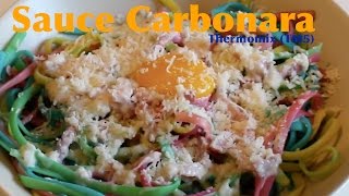 Recette des pates carbonara au thermomix  TM5  Spaghetti Carbonara [upl. by Ahsena]