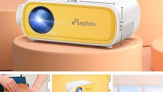 ELEPHAS YG280 Portable Projector for iPhone Smartphone Android Devices 1080P Wireless Projector [upl. by Nuahsyar164]