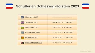 Schulferien Schleswig Holstein 2023 [upl. by Benita]