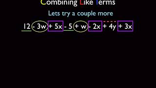 The Distributive Property and Combining Like Terms Part 1 [upl. by Shepley]