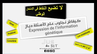 Expression de linformation génétique كيفاش تجاوب على تمارين  Relation gène protéine caractère [upl. by Glialentn]