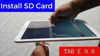 Samsung Galaxy Tab E 96 How To Insert Micro Sd Card [upl. by Orvil]