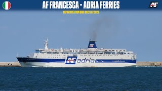 Departure of ferry AF FRANCESCA Bari Adria Ferries  HD 1080p [upl. by Mcgray]