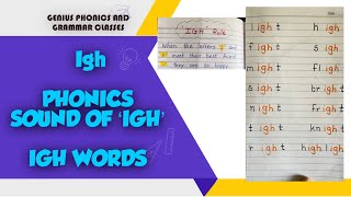 Phonics lesson  IGH Sound Words Trigraph  Igh sound phonics  long I sound [upl. by Hgielek]