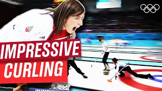 The most impressive curling shots in Olympic history 🥌 [upl. by Atteram410]