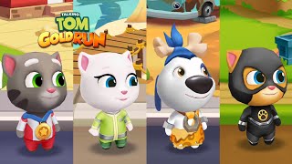 Talking Tom Gold Run Champion Tom vs Eco Angela vs Stone Age Hank vs Super Ginger Android Gameplay [upl. by Eenalem]