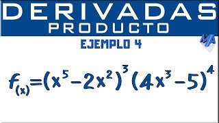 Derivada de un producto  Ejemplo 4  Regla de la cadena [upl. by Namara]