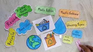 Save Earth  Earth Day Flip Book Making Idea  Save Environment project CraftlasAartigupta [upl. by Curhan]