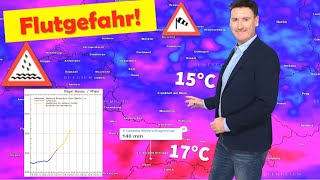 Unwetterwarnung Gefahr von Überschwemmungen Heftiger Pegelanstieg erwartet Sturm und Orkanböen [upl. by Seabury486]