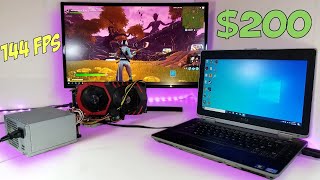 Desktop GPU on Old Dell Laptop  ULTIMATE BUDGET GAMING LAPTOP eGPU [upl. by Anaihk]