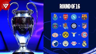 🔴 Round of 16 UEFA Champions League 202324 Draw Results [upl. by Alyose467]