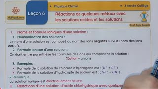 action des solutions acides et basiques sur les métaux 3ac physiques [upl. by Nomzaj]