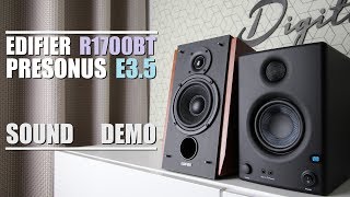 Presonus Eris E35 vs Edifier R1700BT  Sound Demo w Bass Test [upl. by Slayton]