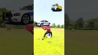 Bullet bike Ambulance police car amp Dumper catching vs cat amp bird funny vfx magic video [upl. by Shafer]