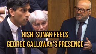 George Galloway rips into Rishi Sunak’s proIsraeli biases on Iran conflict  Janta Ka Reporter [upl. by Godliman]