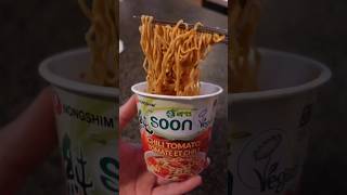 Spicy Tomato VEGAN instant noodle by Nongshim [upl. by Shepard146]