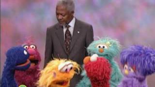 Sesame Street Kofi Annan Helps Monsters Sing the Alphabet Together [upl. by Eltsryk355]