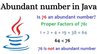 Abundant number program in Java [upl. by Abbie]