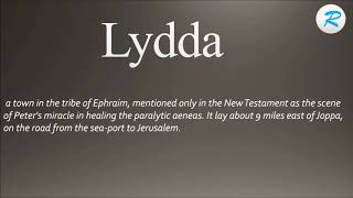 How to pronounce Lydda [upl. by Iolenta19]