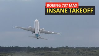 Boeing 737 MAX takes off almost vertically [upl. by Mehelhteb961]