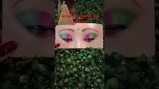 Pink green eye makeup tutorialmakeuptutorial shortvideo [upl. by Petes863]