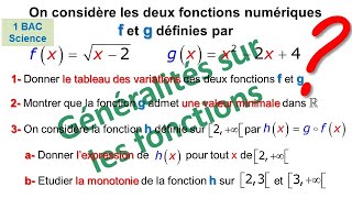 EXERCICE SUR GENERALITES SUR LES FONCTIONS NIVEAU 1 BAC SCIENCE [upl. by Cown]