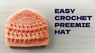 Quick amp Easy Crochet Preemie Hat Tutorial  Beginner Friendly [upl. by Godwin]