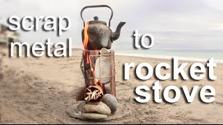 Rocket stove  easy make using scrap metal  Rocket stoving in Italy [upl. by Ibrek340]